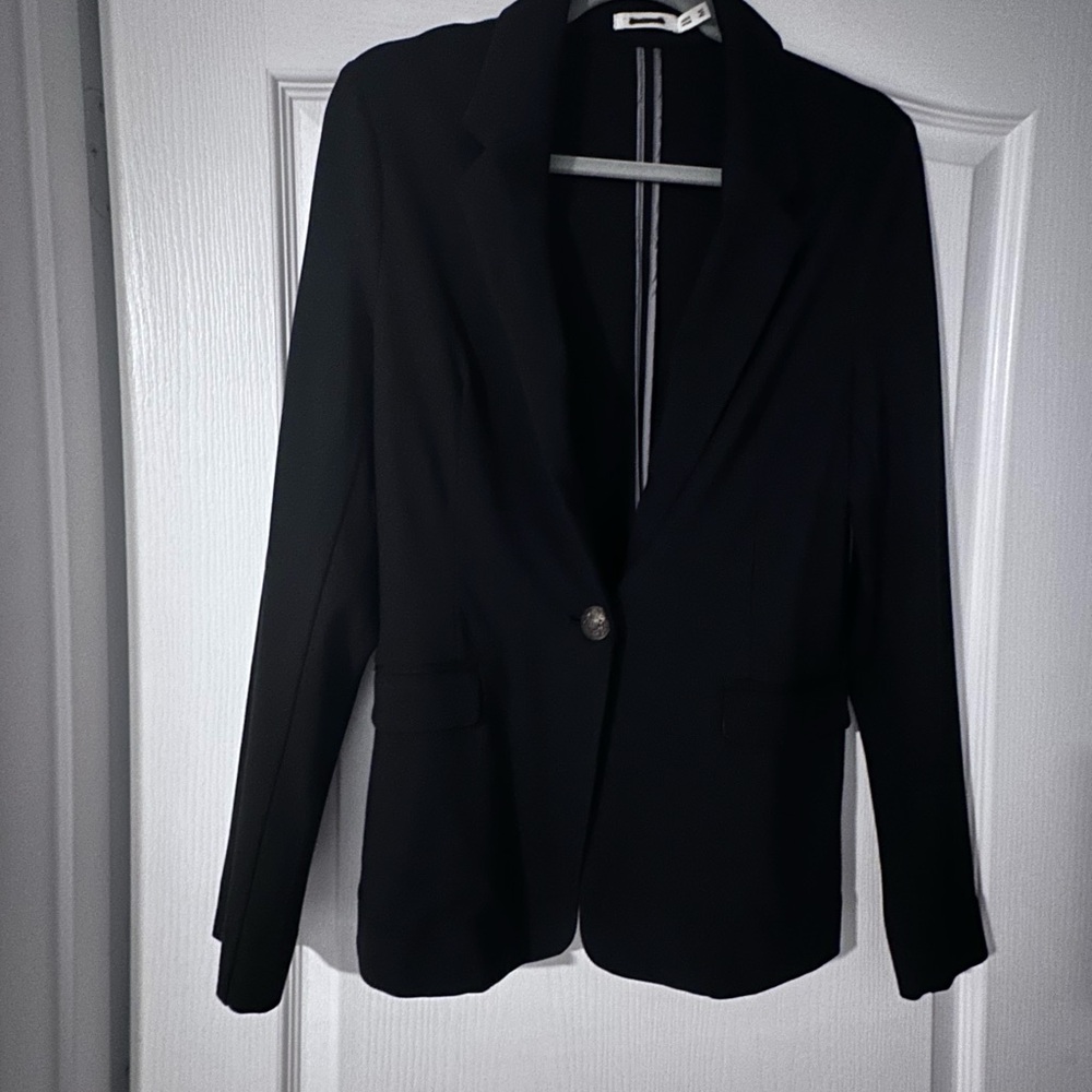 Black Blazer with Button Detail